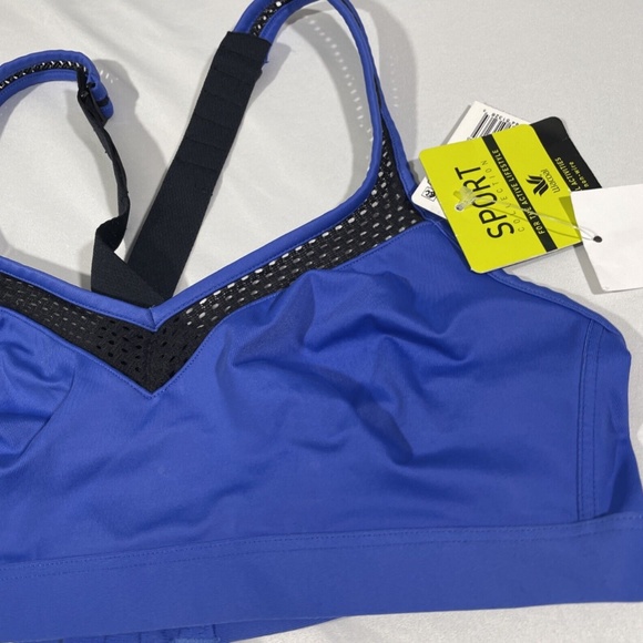 NWT Wacoal [ 36 A/B ] Impact Mesh Cross Back Sports Bra in Dazzling Blue‎ - Picture 5 of 12